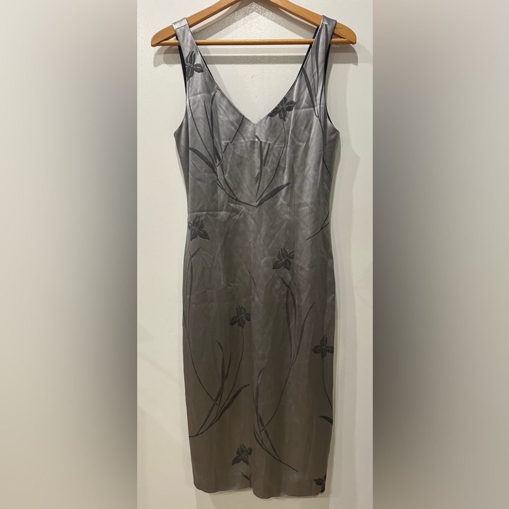 Silver Jacquard Nicole Miller Sheath Dress